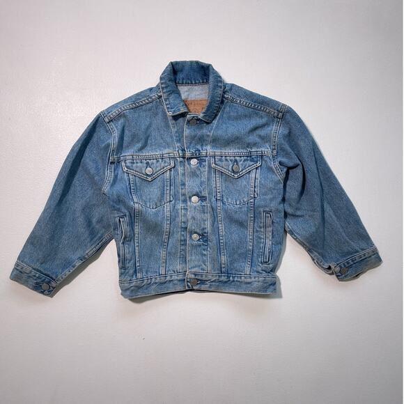 GAP Jackets & Blazers - Vtg 90's GAP DENIM Blue Denim Cropped Jean Jacket / Sz M / Grunge Minimal